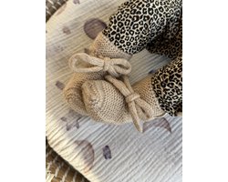 Newborn Merino wollen slofjes - Sand - 0-3 maanden - Prematuur slofjes - Bymirandless