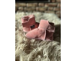 Noordiq - Babyslofjes/pantoffels Schapenvacht Leer - Roze - Maat 6-12 Maanden