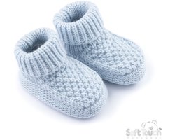 Soft Touch Babyslofjes "Elegance" Ribbed Slof Slofje 6 Maanden (10 cm) Baby Blauw ABO712