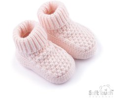 Soft Touch Babyslofjes "Elegance" Ribbed Slof Slofje 6 Maanden (10 cm) Baby Roze ABO712