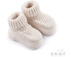 Soft Touch Babyslofjes "Elegance" Ribbed Slof Slofje 6 Maanden (10 cm) Unisex Coffee ABO712