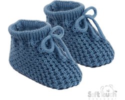 Soft Touch Babyslofjes New Born 0-3 Maanden Jongens Steel Blue S401-SB Verzonden als afbeelding met vooorgevormde inleg (pakket!)
