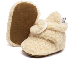 Steppies - Baby Slofjes teddy - Beige - 3-6 Maanden (10cm) - Schoenmaat 16-17