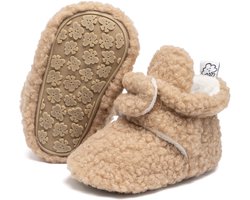 Steppies - Baby slofjes teddy - Bruin - 12-18 Maanden (13cm) - Schoenmaat 20-21 - Stappertjes