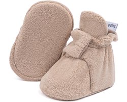 Steppies - Baby Slofjes voor Jongens en Meisjes - Lichtbruin - 3-6 Maanden (10cm) - Schoenmaat 16-17