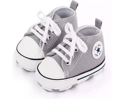 Steppies Babyschoentjes - Grijs - Zachte Zool Antislip - Maat 17-18 (0-6 maanden, 11 cm) - Babyslofjes