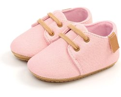 Steppies - Babyschoentjes PU Leer met Veters - Roze - Maat 17-18