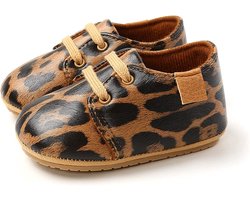 Steppies - Babyschoentjes PU Leer met Veters - Tijgerprint - Maat 18-19