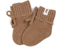 Steppies - Babyslofjes - 100% Merino wol – bruin - slofjes voor je baby, dreumes en peuter voor jongens en meisjes - 3-6 Maanden (10,5cm) - schoenmaat 17-18