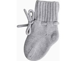 Steppies - Babyslofjes - 100% Merino wol – grijs - slofjes voor je baby, dreumes en peuter voor jongens en meisjes - 3-6 Maanden (10,5cm) - schoenmaat 17-18