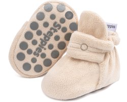 Steppies - Babyslofjes Antislip voor Jongens en Meisjes - Beige - 12-18 Maanden (13cm) - Schoenmaat 20-21 - Stappertjes