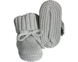 Steppies Babyslofjes Gebreid - Grijs - Maat 15-16 (0-3 maanden, 10 cm) - Slofjes voor jongens en meisjes