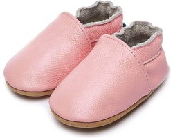 Steppies Babyslofjes Leer - Roze - Maat 18-19 (6-12 maanden, 12 cm) - met Suède Zool