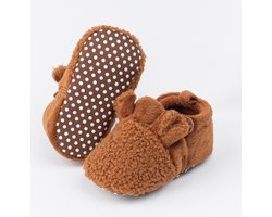Steppies - Babyslofjes met Antislip - Bruin - 12-18 maanden - Maat 20-21