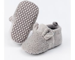 Steppies - Babyslofjes met Antislip - Grijs - 0-3 maanden - Maat 15-16