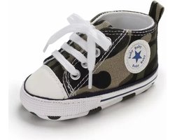 Stoere Baby schoentjes - Babysneakers van Baby-Slofje - Camouflage maat 19 (13 cm)