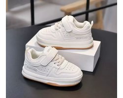 TK-S Kinderschoentjes, klittenband met veter, wit, maat 22