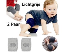 2 Paar Elastische Baby Kniebeschermers I Knie Pads Of Elleboog Beschermers | Met Anti-Slip | One Size I Voor Baby's & Peuters I Licht Grijs