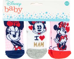 3 paar Baby - Sokjes - maat 6/12 Maanden - Minnie Mouse - Disney