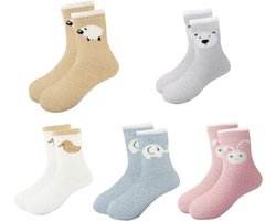 5 Paar Dikke Thermo Sokken voor Meisjes en Jongens - Warme Pluche Sokjes voor Peuters