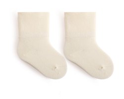 5 paar naadloze katoenen kindersokken tot aan de kuit, Comfort Maxi, anti-knijp, ademend, wasbaar in de machine, voor pasgeboren baby's XS(0-4 maanden),Beige