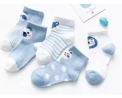 5 paar New born Baby sokken - Set Babysokjes - 0-6 maanden - Blauwe Babysokken - multipack - Dierensokken - Beestenboel - Baby Sokken - New born sokken - Kraamcadeau voor Jongen of Meisje - Babyshower Cadeau - Kraammand