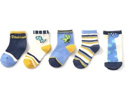 5 paar New born Baby sokken - Set babysokjes - 6-12 maanden - Multipack - Kraamcadeau voor Jongen of Meisje - Babyshower Cadeau - Kraammand