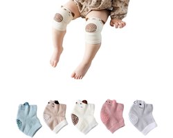 5paar - Kniebeschermers voor Baby’s - Kniebeschermers - Knie Ondersteuning - Kniestukken tegen kruipen - Baby en Peuter Kniebeschermers - baby kniebeschermers met antislip - Baby Sokken - Knie beschermers baby