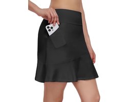 Activewear broekrok voor dames, met binnenshorts, tennisrok met broek, hoge taille, skorts, golfrok met binnenbroek
