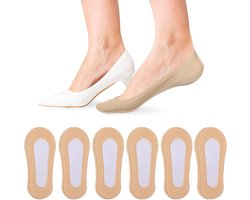 Allecto plus - Onzichtbare sokken dames - dunne no-show zachte stretch liner sokken - jurk schoenen flats pumps - 6 paar