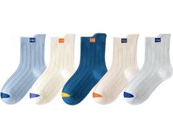 Antislipsokken voor kinderen - 5 paar ABS antislipsokken voor peuterjongens - Antislipsokken voor kinderen, maat M, geschikt voor jongens en meisjes van 3-5 jaar - Stijl D