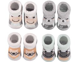 Apollo Babysokken Giftbox New Born Katoen Wit/oranje 4 Paar