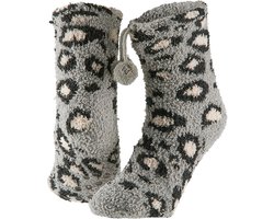 Apollo - Huissokken/Slofsokken - Meisjes - Dierenprint Luipaard - anti slip 20-24