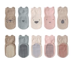 Baby Antislip Sokken - 5 Paar - Baby Sokjes - Baby Sokken - Stevige Antislip Sokken - Antislip sokken - gezond - 1-3 jaar - Antislip sokken voor baby’s - kinderen - Warme Sokken - katoen