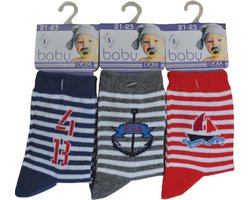 Baby / kinder sokjes marine - 24/27 - unisex - 90% katoen - naadloos - 12 PAAR - chaussettes socks