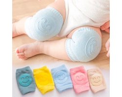 Baby kniebeschermers - Kruipen - Smiley - Blauw - Baby kniepads - Unisex - One size - Love gifts