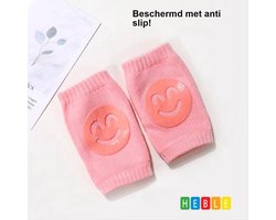Baby kniebeschermers | roze | tegen schaafwonden en blauwe plekken |zorgeloos kruipen | kind | peuter | antislip van Heble®