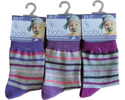 Baby sokjes Girl - maat 19/20 - 12 paar - 90% KATOEN - Zonder naad aan de teen