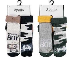 Baby Sokken – 6-12 mnd – 8 paar – Olifantje Leeuw - Safari Camouflage groen navy - Kraamcadeau