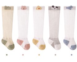 Baby vloersokken -5 paar - Peutersokken - Sokken voor pasgeborenen - Losse sokken zonder hak - Jongens en meisjes - Middelgrote en grote kinderen - Lente en zomer ultradun - Cartoon - Hoge anti-muggensokken - XS