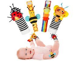 Baby Wrist Ramelaar en Sokken Set - Speelgoed voor 0-12 Maanden - Tuin Insecten Serie - Ideaal Cadeau voor Babyshower - Jongens en Meisjes