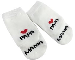 Babysokken, Mama & Papa Baby katoenen sokken Dikke sokken voor pasgeborenen 0-12 maanden Baby meisjes jongens sokken Kerstcadeau Nieuwjaarssokken (2 paar)