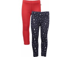 Blue Seven Meisjes Leggings (2stuks) Rood en Blauw met sterren - Maat 92