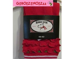 Bonnie Doon rode maillot met strepen en ruches mt 56-62