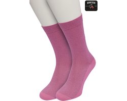 Bonnie Doon Set Katoenen Glitter Sokken Dames Zacht Roze maat 36/42 - Set met 2 paar Sokken - Glitter Subtiel - Katoen met zachte Lurex - Zachte Sokken - Gladde Naden - Perfecte Pasform - 2 pack - Multipack - Aurora Pink - OL05113802.126