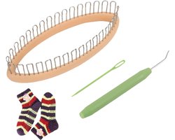 Breiset voor Sokken Breiring - Ovale Vorm - Sokkenweefstoel - Breiframe - Breihaak - Trui-manchetten - Mutsen - Sjaal - 32 Haken