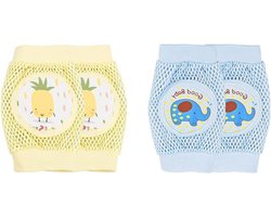 Brenzoos - 2 paar ademende en antislip kniebeschermers voor baby's - Uniseks design - 0-24 maanden - Beschermt bij kruipen