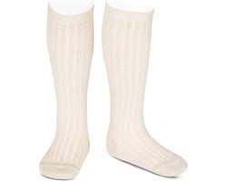 Cóndor Kniekous Rib Glitter | 3220/2 | Linen/Beige | 35-38 | maat 10