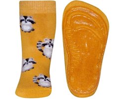 Ewers antislip sokken Stoppi wasbeer geel