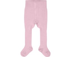 FALKE Cosy Rib dik eenkleurig katoen kasjmier panty baby roze - maat 74-80